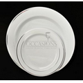 White/Silver Round Salad/Dessert Plate (7.5")